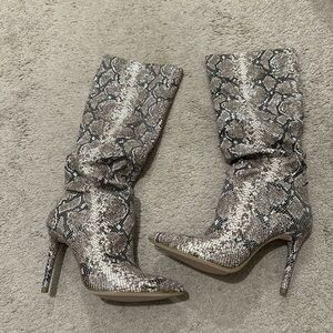 Jessica Simpson Snakeskin Heeled Boots